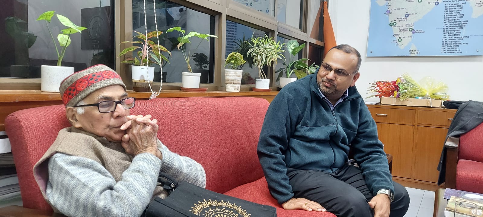 Prof. Gupta seated with Prof. Vivek Buwa during their last meeting, January 2026.